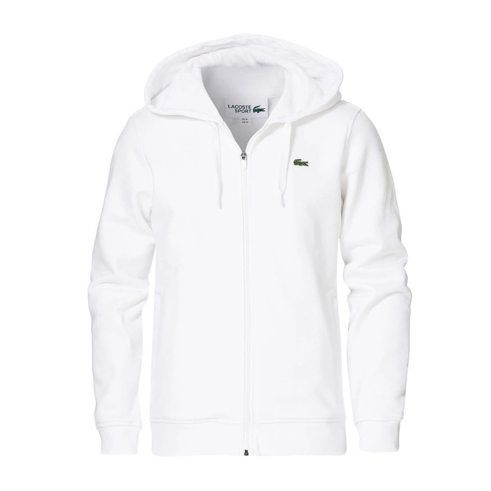 🔥 LACOSTE White Zip-Up Hoodie 🔥